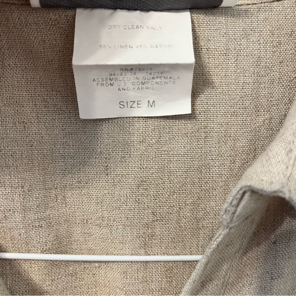 Maternity Sleeveless Neutral Collared Linen-Blend Cropped Jumpsuit Natural fiber - Picture 4 of 8